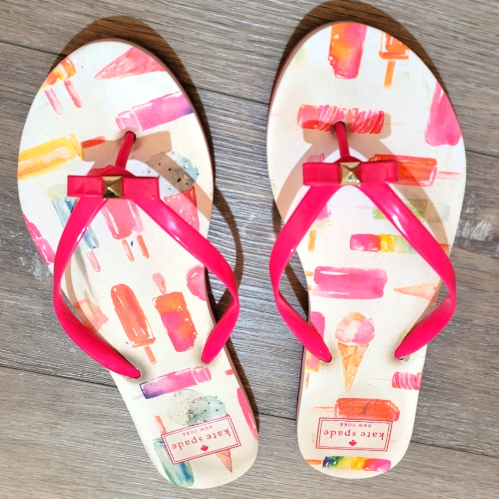 Kate Spade New York Ice Cream and Ice Pops Flip Flops Size 9 Sandals